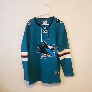 San Jose Sharks NHL teal lace-up hockey sweater jersey by Fanatics